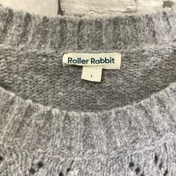 Roberta roller rabbit Size L wool gray knitwear sweater (W401) - Picture 3 of 9